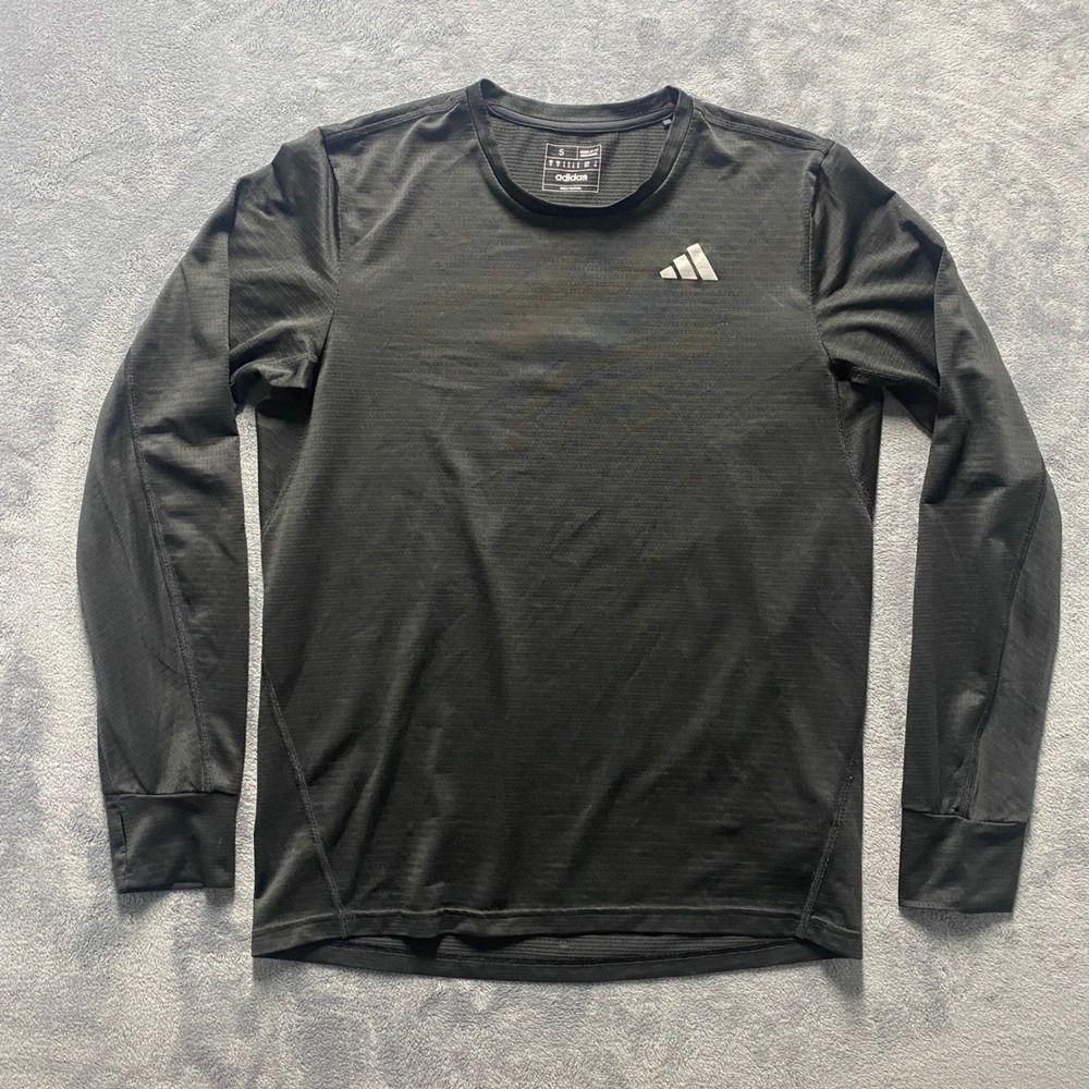 Adidas Shirt Mens Small Aeroready Long Sleeve Training Black HM8436 Made in 2022 - Picture 1 of 9